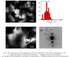 Fig. 2. The microstructure of the equiatomic CuPd alloy ordered after severe plastic deformation (e≈3.8): a – bright-field image of a typical microstructure, b – histogram of grain size distribution, c – an example of the development of secondary recrysta